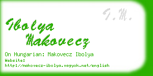 ibolya makovecz business card